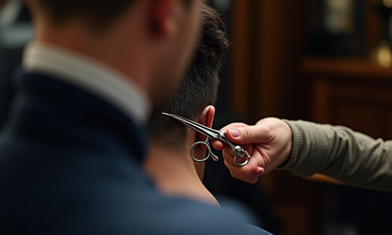 Taglio di capelli professionale in corso